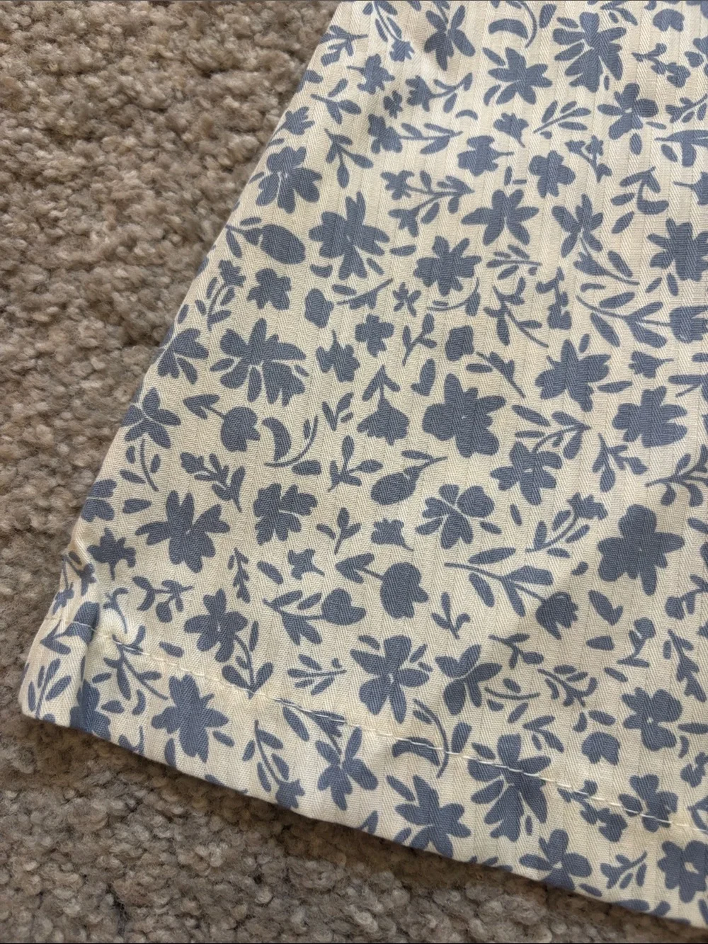 Rabbit + Bear Cream Dress with Blue Floral Print and Puff Sleeves girls 6T